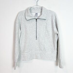 TE VERDE GRAY 1/2 ZIP PULLOVER SWEATSHIRT WOMENS SZ MEDIUM